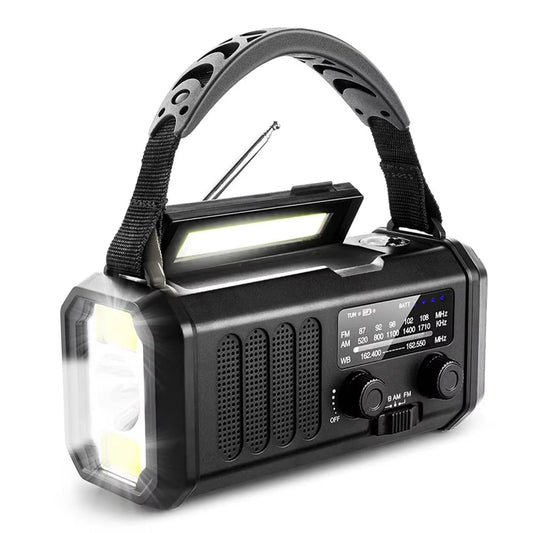 Title: AlertWavi Emergency Weather Radio - 10,000mAh Power Bank, NOAA Weather Alert, Solar/Hand Crank/USB-C Charging, 300 Lumen Flashlight & SOS Alarm