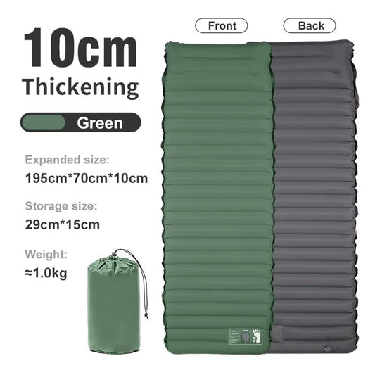 CapixMat Camping Mattress 10cm Thick Sleeping Pad with Foot Pump and Splicing Buttons