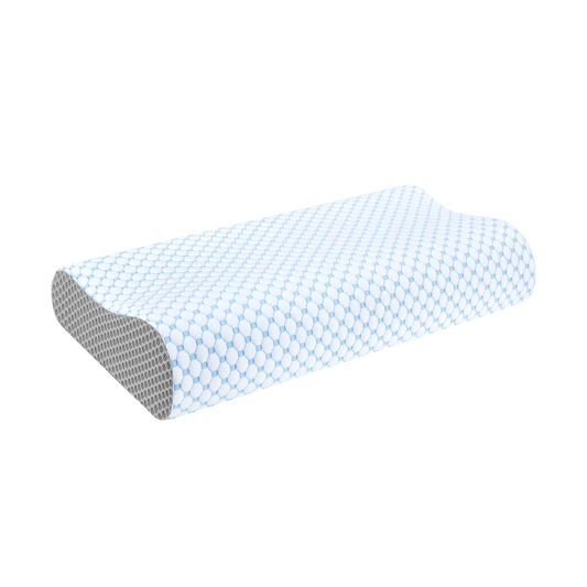 CoolaPill Cooling Memory Foam Pillow Ergonomic Neck Support with Cold Silk Pillowcase