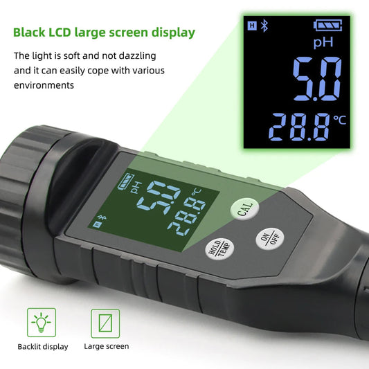 FonaWise Bluetooth Soil pH Meter Laboratory-Grade ±0.1 Accuracy with Data Logging
