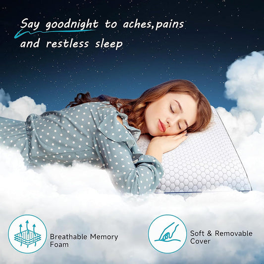 GeliPillex Cooling Gel Memory Foam Pillow Orthopedic Neck Support for All Sleepers