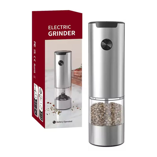 GrindTise Electric Salt and Pepper Grinder Set with One-Touch Automatic Operation, Adjustable Ceramic Coarseness and LED Precision Lighting