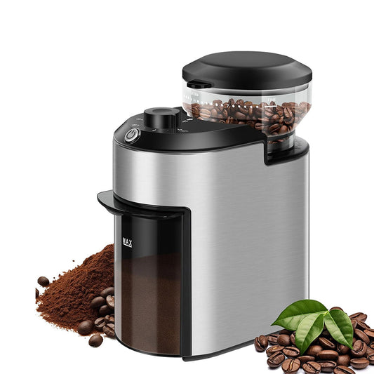 GrixFeni Precision Burr Coffee Grinder with 28 Grind Settings, Anti-Static Technology and 2–12 Cup Adjustable Capacity
