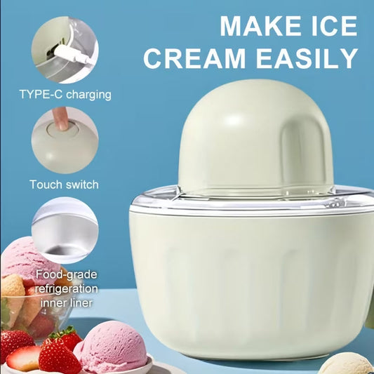 IcyMexi Portable Rechargeable Ice Cream Maker with Dual-Mode Texture Control and 20-Minute Rapid Freeze