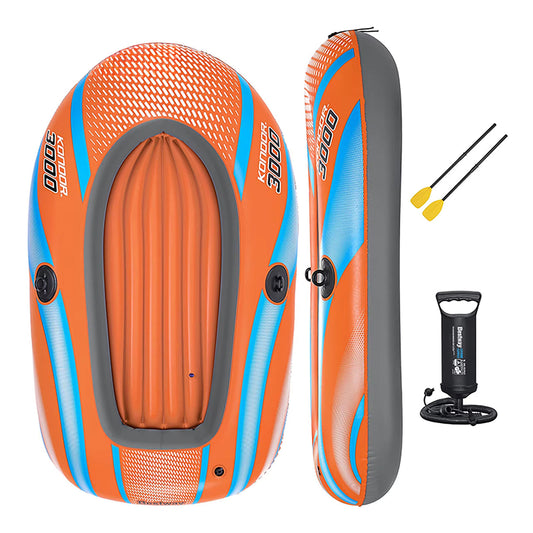 KayixMax Inflatable Kayak Heavy-Duty PVC 8-Min Rapid Inflation with Pump and Paddles
