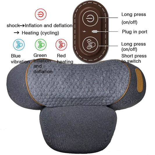 LupiSopix Electric Lumbar Support Pillow with Dynamic Airbag Stretching & Heat Therapy