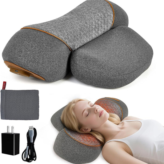 LupiSopix Electric Lumbar Support Pillow with Dynamic Airbag Stretching & Heat Therapy