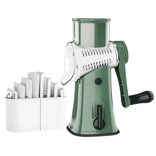 SliceMavi Rotary Mandoline Slicer with 5 Interchangeable Blades and Suction Base