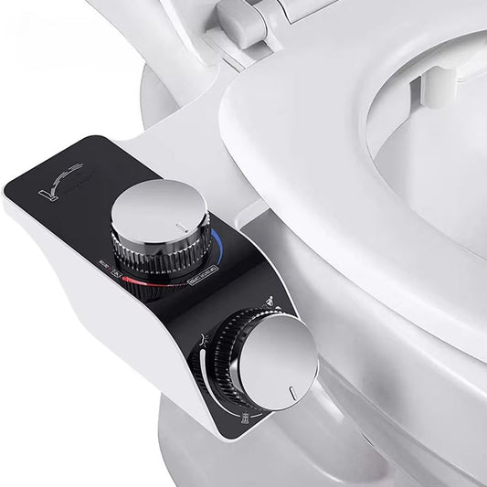 TidoPrime Bidet Attachment for Toilet - Dual Temperature Hot and Cold Water Mixer, Self-Cleaning Dual Nozzle, Ultra-Thin 0.24-inch