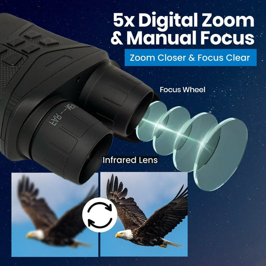 ViewCliq 4K Night Vision Goggles 42MP Digital Binoculars 5000mAh Rechargeable 3" HD Screen