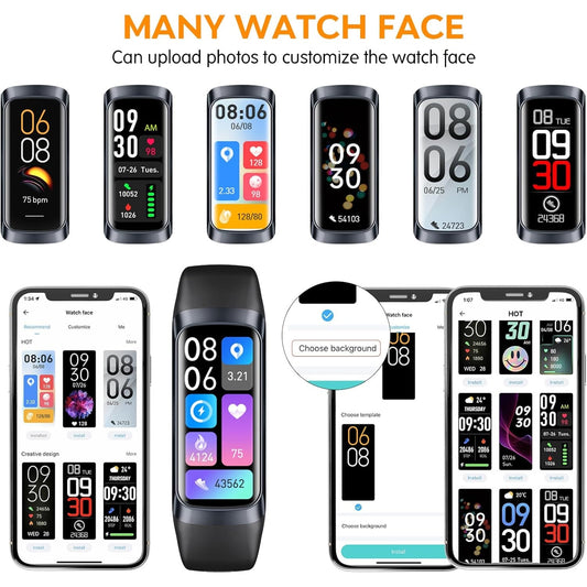 VigoEvo Smart Fitness Tracker with 1.10" AMOLED HD Display, Medical-Grade Health Sensors, and 7-Day High-Endurance Battery