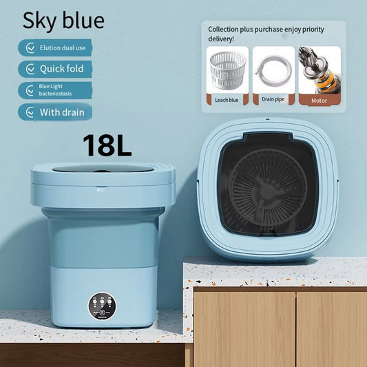 ZipWashi Portable Washing Machine 6L-18L Expandable Folding Washer with Ozone Sterilization